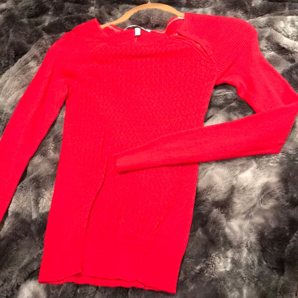 Red detailed blouse